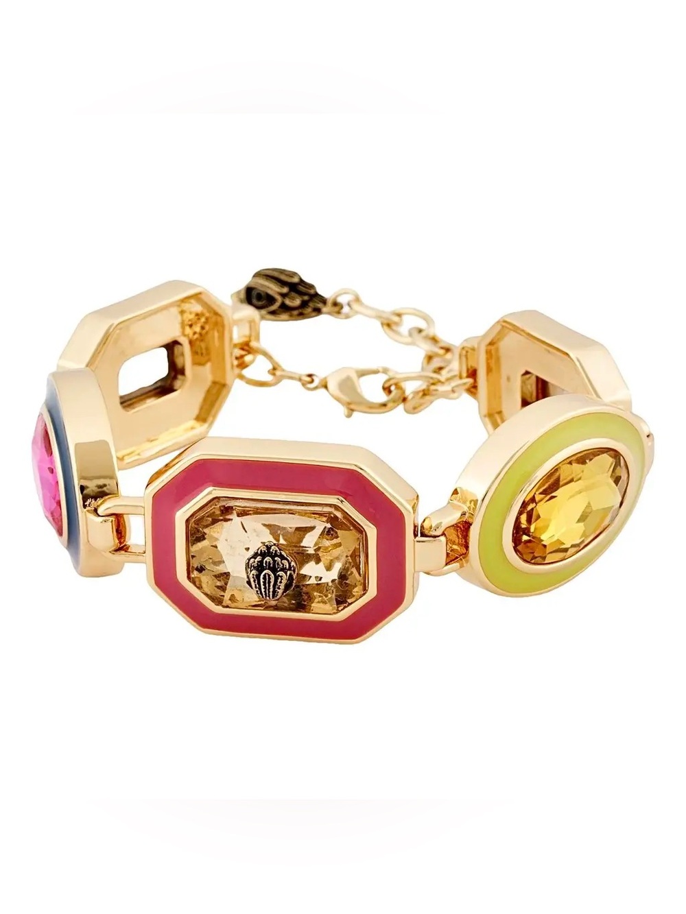 Kurt Geiger Gold-Tone Bracelet with Pink and Lime Accents